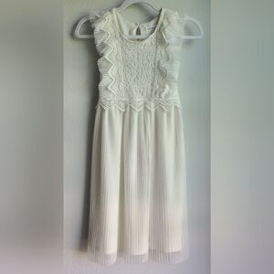 Nannette Kids - Girl's White Sleeveless Dress, Sz 7/8